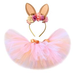 Easter Bunny Tutu Skirt for Baby Girls Costume Kids Rabbit Fluffy Tutus Toddler Girl Tulle Skirts Outfit Birthday Party 0-14 220216