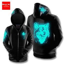 Golwing Lupo Felpe con stampa Uomo 3d Felpe con cappuccio Felpe Ragazzo Giacche Fresco Pullover Donna Tute Animale Streetwear Out Coat Q1222