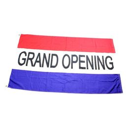 Grand Opening Advertising Flag Banner 3x5 FT 90x150cm Double Stitching 100D Polyester Festival Gift Indoor Outdoor Printed Hot selling