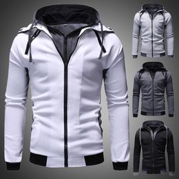 Autumn Winter Men Hoodies Jacket Zipper Hoodies Warm Fleece Sweatshirt Male Hood Casual Coat and Jackets Men Detachable Hood 201103