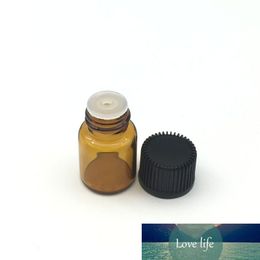 5pcs 2ml Small Glass Vials with Orifice Reducer Screw Cap Small Essential Mini Amber Oil Bottle