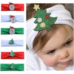 6 style Christmas Baby headband Girl Hairband Children Headwear Elastic Cloth Hair Ornaments Cute hair band hair accessories