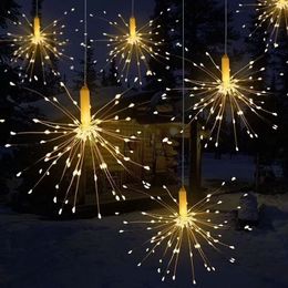 LED Waterproof Exploding Star Fireworks Lamp Christmas Fairy Lights Copper Wire Lamp Dandelion String Lights Garden Home Decor Y201020