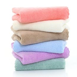 Bath Towels 6 Color Pure Color Face Towel Children's Water Uptake Soft Towel Outdoor Travel Portable Polyester Fiber Home Textiles ZY10