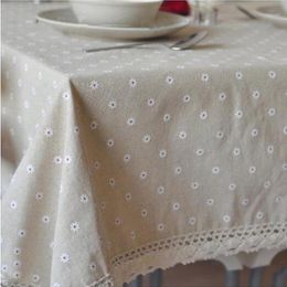 20Floral Dots Table Cloth Farmhouse Style Toalha De Mesa Linen Table Covers Europe Dining tela algodon manteles Tablecloth1