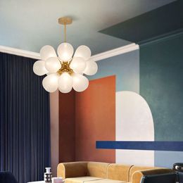 Nordic Glass Bubbles Parlor Led Pendant Light Loft Deco Hotel Hall Bedroom Dining Room Suspension Lamp