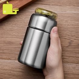 ONEISALL 280ml Stainless Steel Thermos Bottle Thermocup Tea Vaccum Flasks infuser bottle Thermal Mug With Tea Insufer For Office 201109