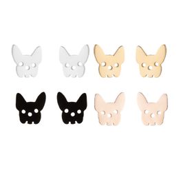 Wholesale 10pc/lot Cute Puppy Dog Earrings Stainless Steel Earring Simple Animal Ear Studs Kids Women Men Earring Jewellery Gift