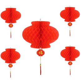 -Estilo chino pequeño linterna ornamentos nudo suministros de boda año nuevo apertura escena diseño papel linternas festival de primavera decoración