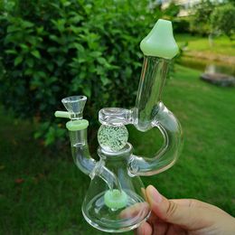 Heady Hookahs Glow In The Dark Ball Water Pipes 14mm Female Joint With Bowl Glass Bongs Slitted Donut Showerhead Pec Oil Dab Rigs