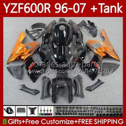 Fairings +Tank For YAMAHA YZF600R Thundercat YZF 600R 600 R 96 97 98 99 00 01 02 07 Body 86No.97 YZF-600R 1996 2003 2004 2005 2006 2007 YZF600-R 96-07 Bodywork Orange flames