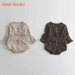 Bear Leader Infant Bebes Clothes Sets 2022 New Fashion Newborn Baby Solid Tops And Shorts Outfits Toddler Korean Style Clothing Y220310