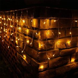 Christmas Outdoor Street Garland 8/12/20M Waterproof Connecter Icicle Lights Decors for Yard Eaves Roof Corridor Porch Gazebo 201203