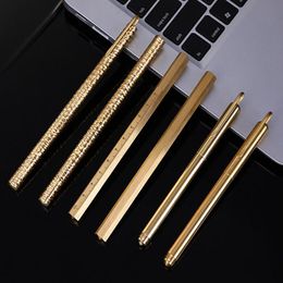 Retro creative six-sided brass pen non-slip pure copper metal pen signature pen