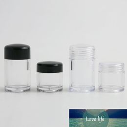 5g 10g Plastic Clear Empty Loose Powder Pot Bottle with Sieve Cosmetic Makeup Jar Container Portable Sifter with Black Cap 30pcs