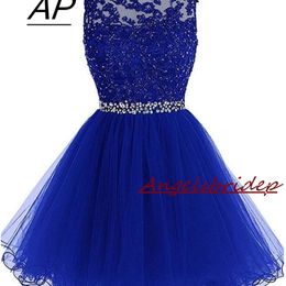 ANGELSBRIDEP Sexy Short/Mini Homecoming Dresses With Appliques Beading Vestidos Cortos Special Occasion Graduation Dresses 201114