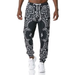 Mens Black Paisley Print Sweatpants Brand Harajuku Joggers Pants Sports Trousers Men Streetwear Casual Pantalones Hombre 201109