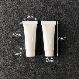 100pcs 10g White Plastic Squeeze Bottle Shampoo Lotion Cream screw cap Soft Tube Refillable Cosmetics Facial Cleanser Bottles