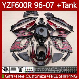 Bodys +Tank For YAMAHA YZF600R Thundercat Red flames YZF 600R 600 R 96-07 Bodywork 86No.42 YZF-600R 96 97 98 99 00 01 02 07 YZF600-R 1996 2003 2004 2005 2006 2007 Fairing