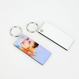 Sublimation Blank Keychain Transfer Coating Heat Transfer Blank Wood Painting Pendant DIY Key Chain Wedding Gifts WB3316