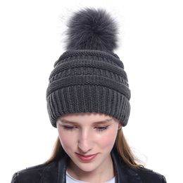 New ladies knitted baseball cap open ponytail hat men and women ski sports cap GD1190