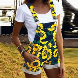 Summer Womens Romper Sunflower/Camouflage Pocket Sleeveless Overalls Jumpsuit Ladies Playsuits jumpsuit women summer 2020 T200704