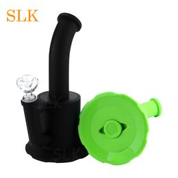 10.5'' water pipe staright bong non fading Colourful printing silicone bongs shisha glass bong dabs rig thick glass bubbler Hookah 420