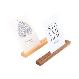 Solid Wood Note Clip Calendar Holder Stand Photo Display Stand Creative Wedding Desktop Picture Clip Wooden Name Card Label Rack
