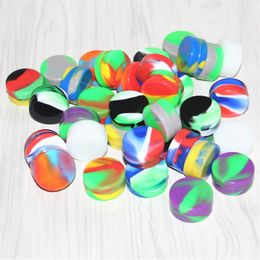 3ml round shape boxes nonstick silicone container jars dab silicone wax containers for oil glass bowls