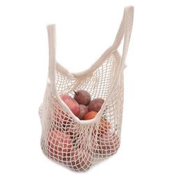 10pcs shopping bags handbags shopper tote mesh net woven cotton bags string reusable fruit storage bag handbag reusable storage bags