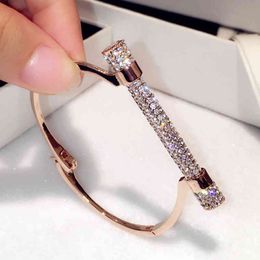 Famous Luxury Full Crystal Bracelets Rhinestones Bangles Arm Cuff Jewellery