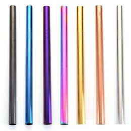 2021 12MM Bubble Tea Straw Smoothie Straw Colourful Milky Tea Drink Straw 304 Stainless Steel Eco Friendly