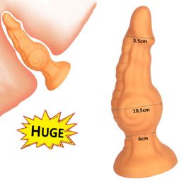 Tienda Sexy Tienda Grande Dildo Dildo Big Butt Plug Prostate Masaje Dilator Strap en Dildos Adulto Masturbador Juguete Para Mujer Hombres Gay
