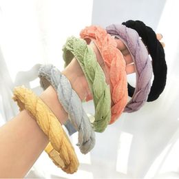 Fashion Women Headband Sweet Candy Color Braided Hairband Handmade Spring Headwear Turban Adult Hair Accessories