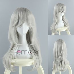 Anime Kushina Anna cosplay Wig Long Straight Silver Hair Wig costumes