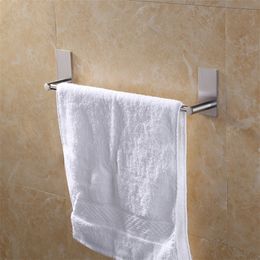 Stainless Steel Fixed Bath Holder Bathroom Bar Wall Mounted Hanger Single Hook Dual Towel Racks 55/40CM Y200407