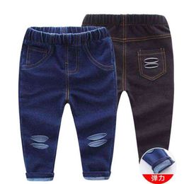 spring baby boys girls jeans 1-5T little kids autumn flexible denim cotton jeans cowboy pants toddler comfortable trousers pants G1220