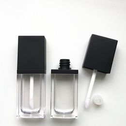 8ml High Quality Square Empty Lip Gloss Tube Transparent Lips Balm Bottle Brush Container Diy Mini Refillable Bottle Lip Gloss Tube SN4817