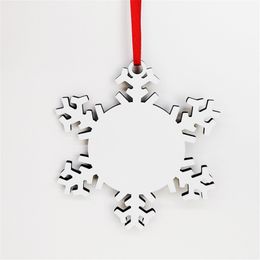 Sublimation Wooden Snowflake Christmas Ornaments DIY Blank Wood Snowflakes Plain White Double Sides Stamping Card Xmas Tree Pendents F92601