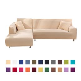 Sofa Cover for Living Room Elastic Couch Cover L Shaped Cotton Corner Chaise Longue 1/2/3/4 Seater Sofas Case Stretch Slipcovers 201119
