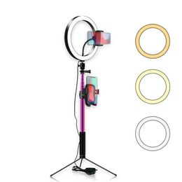 26cm LED Ring Light 5500K Photo Studio Light Photography Dimmable Video For Phone With 180CM Tripod Selfie Stick & Phone Holder