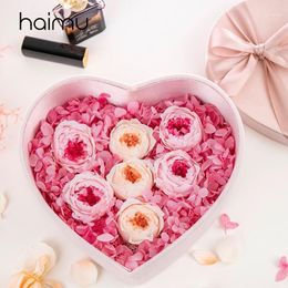 Gift Wrap Romantic Heart-shaped Flannel Box Wedding Favour Packaging Flower Bouquet Bridesmaid Gifts Florist Package Boxes1