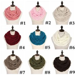 Fashion Knitted Warm Scarf Circle Loop Scarf Warmer Neck Winter Knitted Women Neckerchief Christmas Warm Scarf Party Supplies LSK1701
