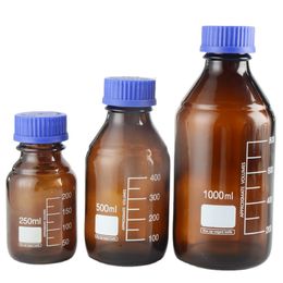 Lab Supplies High-Quality 50ml 100ml 250ml 500ml 1000ml Glass Reagent Bottle Brown