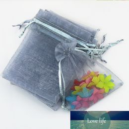100 pcs/Lot grey Organza Drawstrings Bags display Storage Jewelry Gift Bag for shoes Package Bags Yarn small Pouch packaging