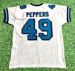 CHEAP CUSTOM JULIUS PEPPERS NORTH CAROLINA TAR HEELS WHITE JERSEY STITCHED ADD ANY NAME NUMBER
