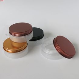 30pcs/lot 80ml Refillable Empty Frost Pet Jar with Gold Metal Cap 80cc Plastic Cosmetic Containergood qualtity