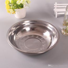 High Quality Wholesale Large Capacity Salver Stainless Steel Soup Plate Lightweight Eco-friendly Kitchen Tableware Soup Towel WDH0043