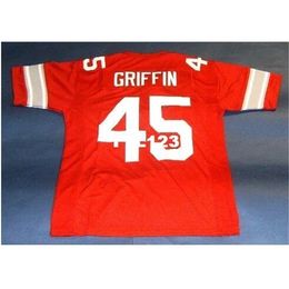 CUSTOM 3740 RED #45 ARCHIE Gryphon OHIO STATE BUCKEYES TB JERSEY OSU HEISMAN College Jersey size s-4XL or custom any name or number jersey