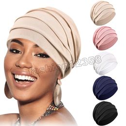 Fashion Soft Elastic Sleep Cap Slouchy Beanie Bonnet Hat Women for Sleeping Hair Loss Chemo Skull Caps Lady Headwear